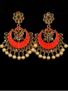 Reverse Ad Earrings With Meenakari Work